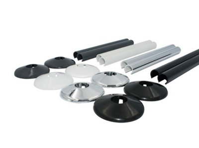 Talon Snappit Radiator Pipe Covers & Collars 200mm Black ACSNB/K2 x5