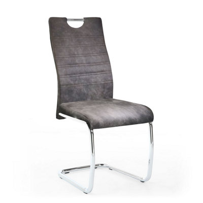 Tamar Le Suede Effect Dark Grey Chair