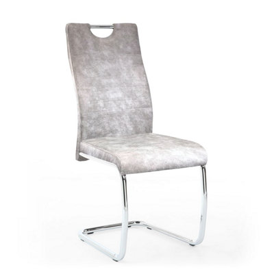 Tamar Le Suede Effect Light Grey Chair