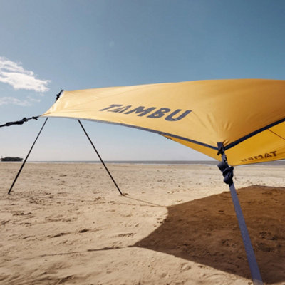 Tambu Pala Sun Tarp with Awning Poles 100% Recycled Polyester Fabric