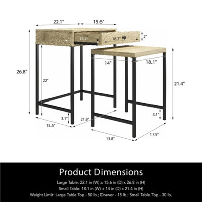 Tamlin Nesting End Table Linseed Oak
