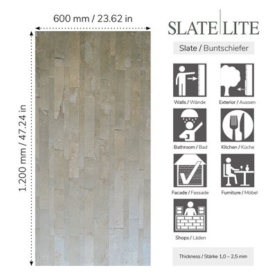 Tan Slate Veneer Multi Brick Thin & Light Weight SAMPLE