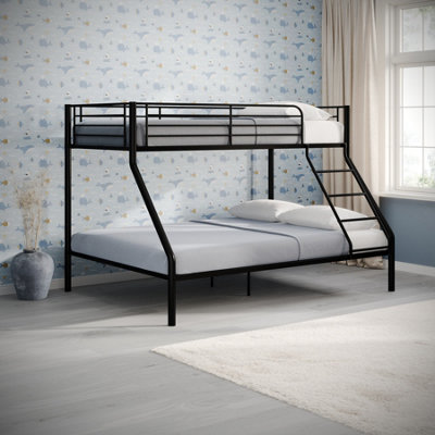 Tandi Triple Sleeper Bunk Bed in Black Finish full sized double as the