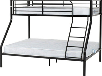 Tandi Triple Sleeper Bunk Bed in Black Finish full sized double as the bottom bunk