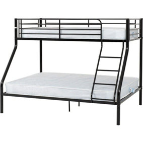 Tandi Triple Sleeper Bunk Bed in Black Finish full sized double as the bottom bunk