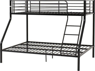 Limbra full over queen deals black metal bunk bed