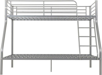 Tandi Triple Sleeper Bunk Bed in Silver Finish full sized double as the bottom bunk