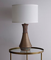 Tanga 52cm Gold Ceramic Table Lamp With White Cylinder Shade
