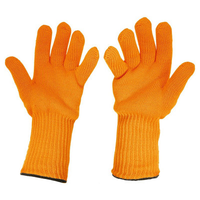 Tangerine Extra Long Oven Gloves - Lightweight & Comfortable Amarid Heat Resistant Cooking Gloves - 1 Pair, Each Measure 33cm Long