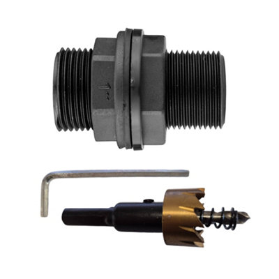 Tank BSPM with washer nut and 34mm HSS hole saw cutter