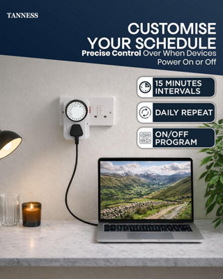 Tanness - 2 Pack Plug-In Timer Switch, 24 Hour Segment Timer Plug ...
