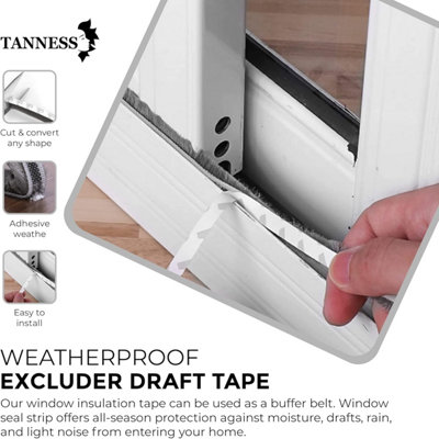 thumbnail image 2 of 5m Self-Adhesive Brush Pile Draft Excluder Strip - 9mm X 9mm Gray Weather Stripping For Doors & Windows 2 of 4