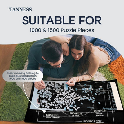 TANNESS Giant Jigsaw Puzzle Roll Mat for Up to 1500 Pieces - With ...