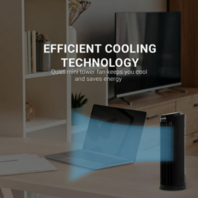 Tanness Tower Fan 13 Inch Black - 2000W, Cooling Fan with 3 Speed ...