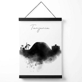 Tanzania Watercolour Skyline City Medium Poster with Black Hanger
