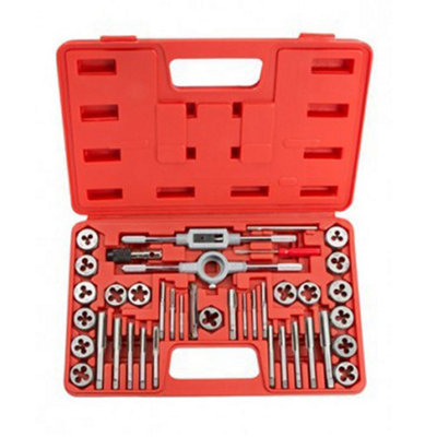 TAP AND DIE SET 40PC METRIC WRENCH CUTTER SET M3-M12 IN STORAGE CASE 60039C