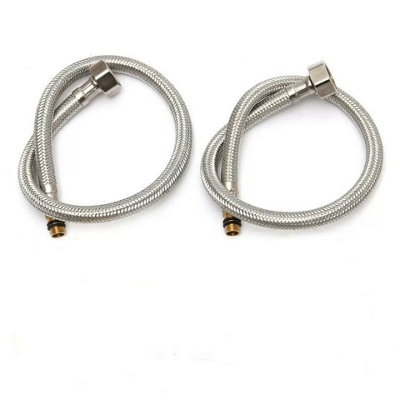 Tap Connectors Pair Of M10 (10mm) x 1/2" BSP 300mm Long Pipe Flexi Price Comparisons | Compare The Build