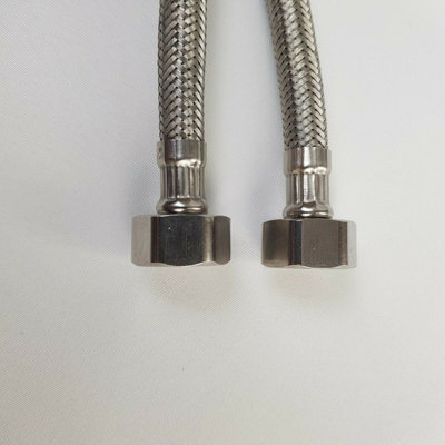 Tap Connectors Pair Of M10 (10mm) x 1/2" BSP 300mm Long Pipe Flexi - 4