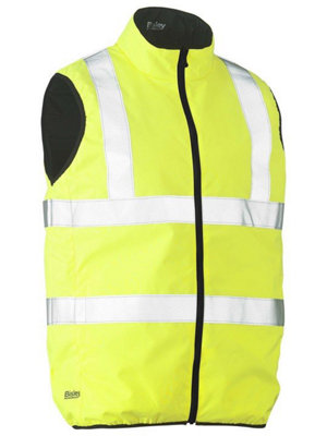 TAPED HI VIS REVERSIBLE PUFFER VEST YELLOW 2XL