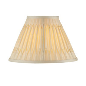 Tapered Cylinder Lamp Shade - Ivory Silk - 60W E27 or B22 - Living Room - e10065