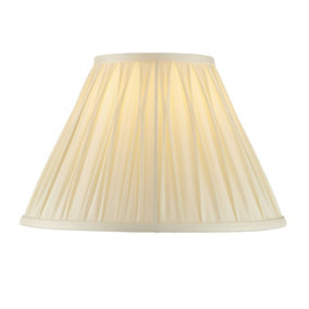 Tapered Cylinder Lamp Shade - Ivory Silk - 60W E27 or B22 - Living Room - e10067