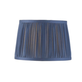 Tapered Cylinder Lamp Shade - Midnight Blue Silk - 40W E27 or B22 golf