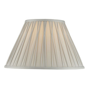 Tapered Cylinder Lamp Shade - Silver Silk - 60W E27 or B22 GLS - e10070