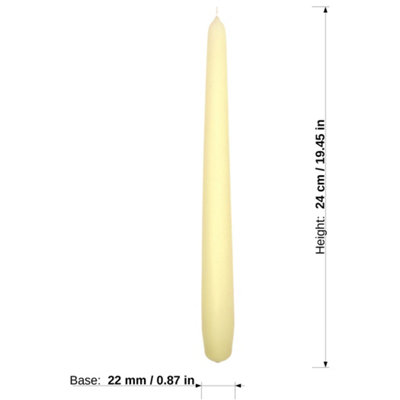 Candele Affusolate Per Cena - 20 Pezzi, Bianche, Non Profumate, Durata 6 Ore - Foto 2