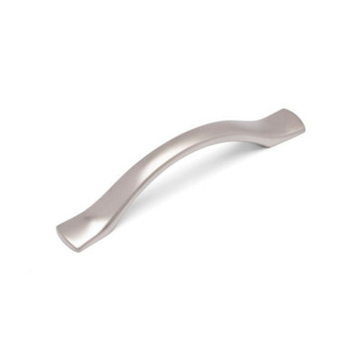 Tapered Kitchen Cabinets Strap Handle, Satin Nickel