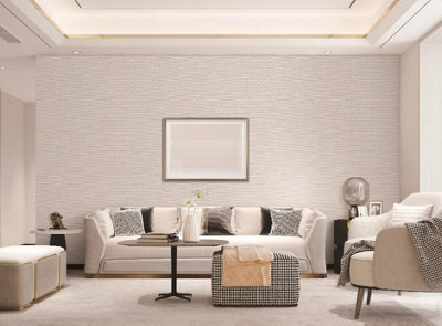 Tapestry Fabric Texture Cream/Beige Wallpaper