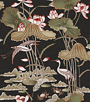 Tapestry Lotus Pond Black/Multi Wallpaper
