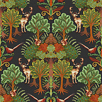 Tapestry Nordic Deer Forest Black/Multi Wallpaper