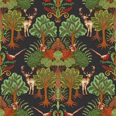 Tapestry Nordic Deer Forest Black/Multi Wallpaper
