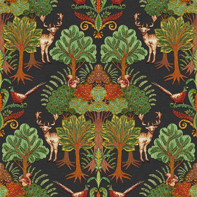 Tapestry Nordic Deer Forest Black/Multi Wallpaper