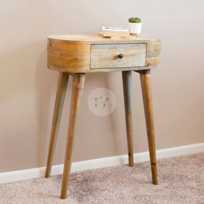 TaPromis Small Round Mid Century Dressing Table with Drawer