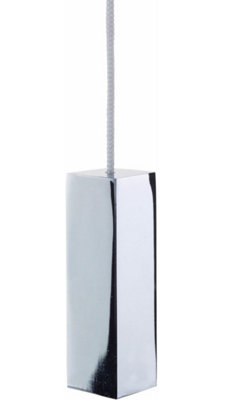 TAPS2TRAPS DESIGNER CHROME SQUARE BATHROOM LIGHT SWITCH PULL CORD