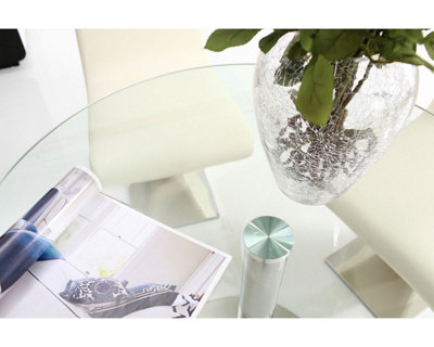 Target 80cm Small Round Glass Dining Table