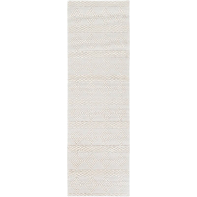 TARINI Hand-Woven Cottage Wool White Area Rug 91 x152 cm