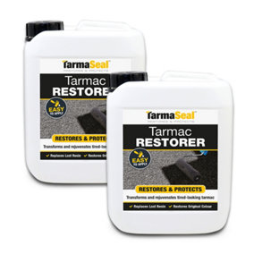 Tarmaseal Tarmac Restorer, Black, Tarmac Sealer, Superior to Tarmac Paint, Protect Driveway, Restore Lost Colour and Resins, 2x5L