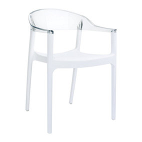 Tarmen Armchair - White/Clear Transparent