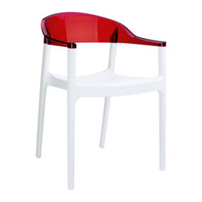 Tarmen Armchair - White/ Glossy Red