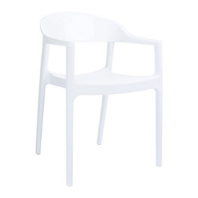 Tarmen Armchair - White/Glossy White Transparent