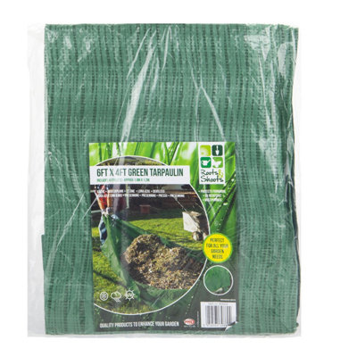 Tarpaulin 6 x 4ft 6 Eyelets Tarp Provides Elements Protection 6 x 4ft Green