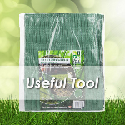 Tarpaulin 6 x 4ft 6 Eyelets Tarp Provides Elements Protection 6 x 4ft Green - 5