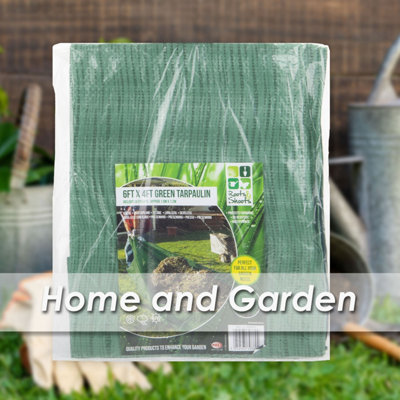 Tarpaulin 6 x 4ft 6 Eyelets Tarp Provides Elements Protection 6 x 4ft Green - 7