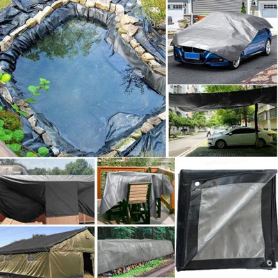 Tarpaulin Extra Heavy Duty Waterproof Cover Tarp Ground Sheet Mesh 250GSM 6m x 10m - 3