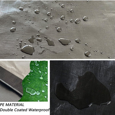 Tarpaulin Extra Heavy Duty Waterproof Cover Tarp Ground Sheet Mesh 250GSM 6m x 10m - 4