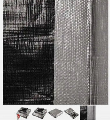 Tarpaulin Extra Heavy Duty Waterproof Cover Tarp Ground Sheet Mesh 320GSM 3m x 3m - 9