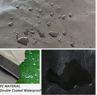 Tarpaulin Extra Heavy Duty Waterproof Cover Tarp Ground Sheet Mesh 320GSM 4m x 8m - 7