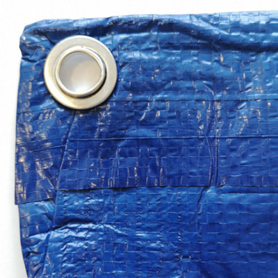 Tarpaulin Heavy Duty Waterproof  - 1.5m x 2m - Metal Fixing Eyelets & Rope Reinforced Hems - 8